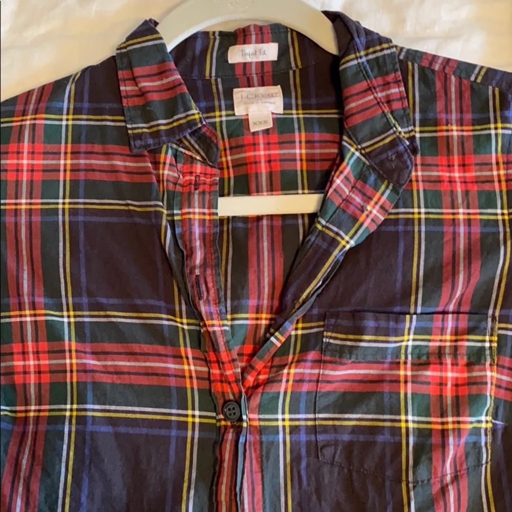 EUC J Crew plaid button up XXS - Picture 3 of 3